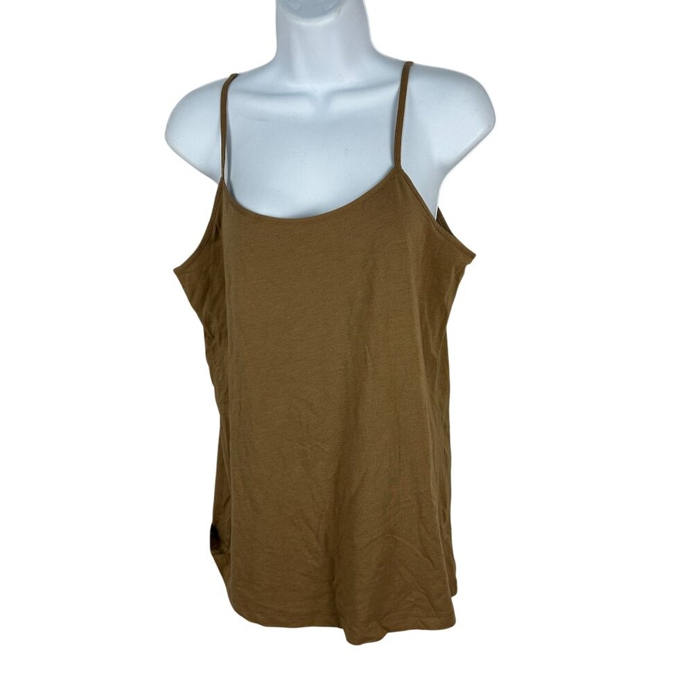 Time And Tru Womens Brown Spaghetti Strap Tank Top Size L
